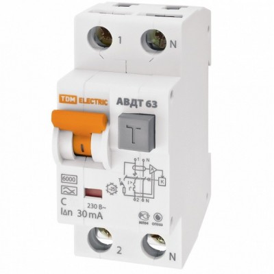 Автоматический выключатель дифференциального тока TDM АВДТ 63 SQ0202-0003 C20 30 мА