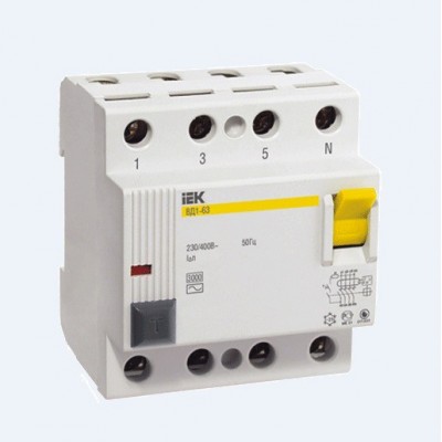 Автоматический выключатель дифференциального тока IEK ВД1-63 4P 50А 30мА