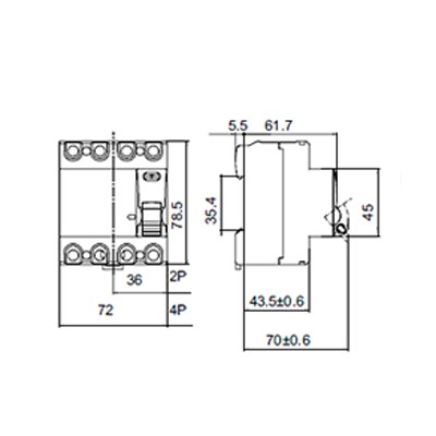 Выключатель дифференциального тока DEKraft УЗО-03 2п 16А 30мА тип AC 6кА