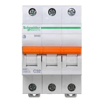 Автоматический выключатель Schneider Electric Домовой ВА63 3П C 32A 4,5кА