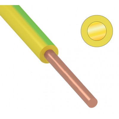 Провод ПуВ (ПВ-1) 1х10 желто-зеленый 100 м Rexant ГОСТ