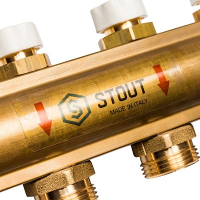Коллектор распределительный Stout SMB 0473 000011 на 11 контуров с расходомерами