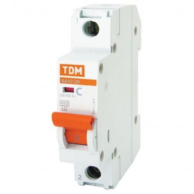Автоматический выключатель TDM ВА47-29 SQ0206-0076 С 1P 25 A