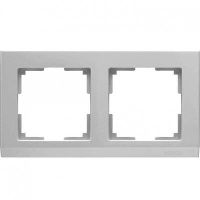 Рамка двухместная Werkel Stark WL04-Frame-02 серебряная