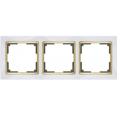 Рамка трехместная Werkel Snabb WL03-Frame-03-white-GD белая/золото