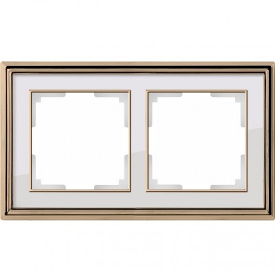 Рамка двухместная Werkel Palacio WL17-Frame-02 золото/белый
