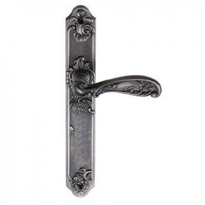Ручка дверная Archie Genesis Flor PS проходная черное серебро