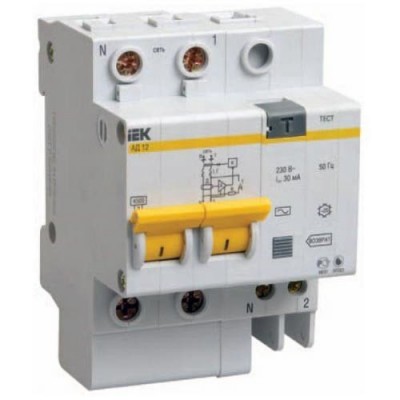 Автоматический выключатель дифференциального тока IEK АД12 2Р 25А 30мА