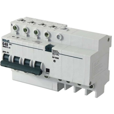 Автоматический выключатель дифференциального тока DEKraft ДИФ-101 4п C 40А 30мА тип AC 4.5кА