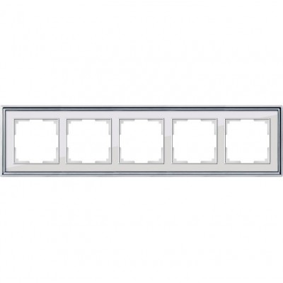 Рамка пятиместная Werkel Palacio WL17-Frame-05 хром/белый