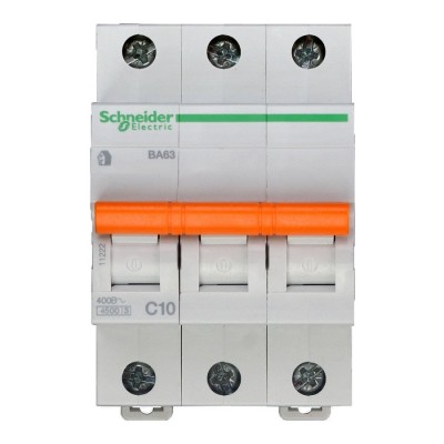 Автоматический выключатель Schneider Electric Домовой ВА63 3П C 10A 4,5кА