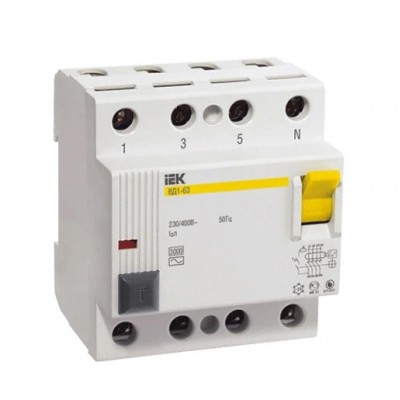 Автоматический выключатель дифференциального тока IEK ВД1-63 4P 25А 300мА