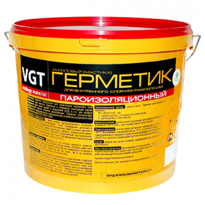Герметик акриловый VGT пароизоляционный белый 15 кг