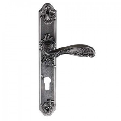 Ручка дверная Archie Genesis Flor CL под ключевой цилиндр черное серебро