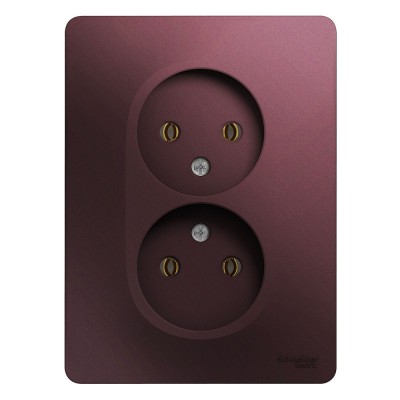 Розетка Schneider Electric Glossa GSL001120 двухместная без заземления баклажановый