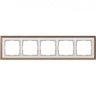 Рамка пятиместная Werkel Palacio WL17-Frame-05 золото/белый