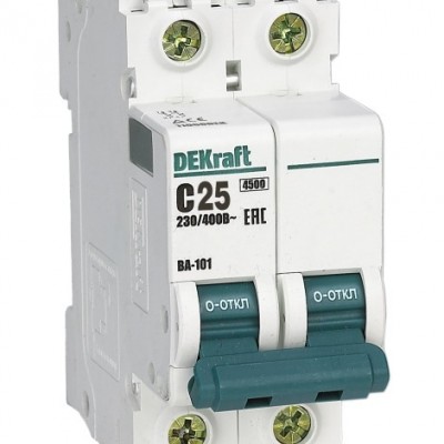 Автоматический выключатель DEKraft ВА-101 2п C 25А 4.5кА