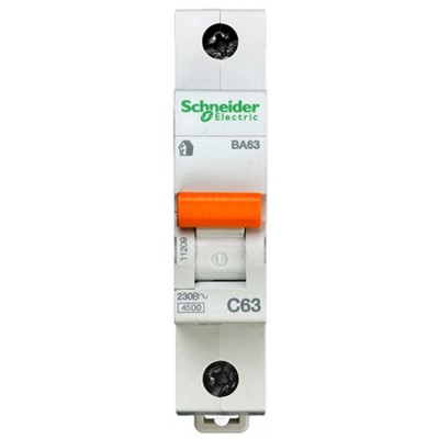 Автоматический выключатель Schneider Electric Домовой ВА63 1П C 63A 4,5кА