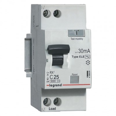 Автоматический выключатель дифференциального тока Legrand АВДТ RX3 419401 (1P+N) C 25A 30mA