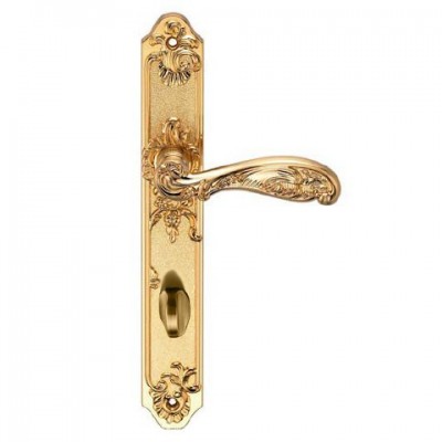 Ручка дверная Archie Genesis Flor OL с фиксатором матовое золото