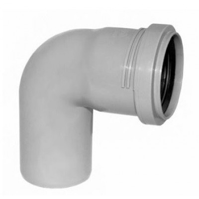 Отвод канализационный ПП Саратовпластика Ду 50 мм 90 градусов с кольцом