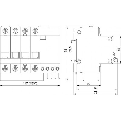 Автоматический выключатель дифференциального тока IEK АД14 4Р 16А 100мА