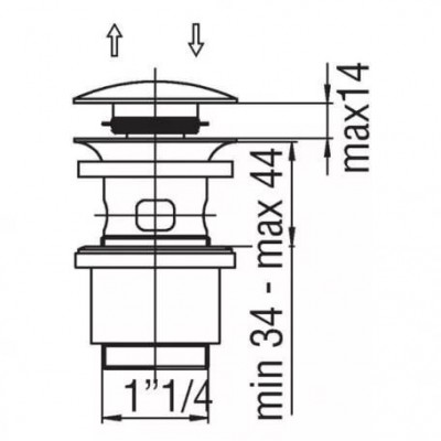Донный клапан для раковины Nobili AV00110/10CR