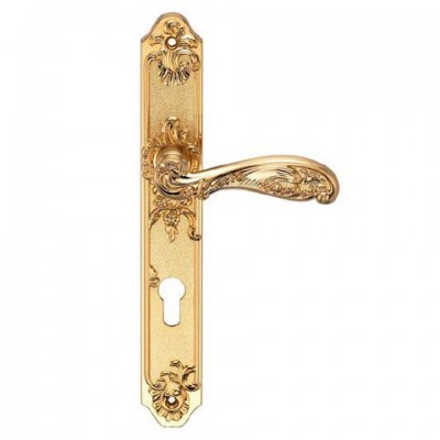 Ручка дверная Archie Genesis Flor CL под ключевой цилиндр матовое золото