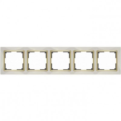 Рамка пятиместная Werkel Snabb WL03-Frame-05-ivory-GD Слоновая кость/золото