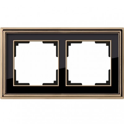 Рамка двухместная Werkel Palacio WL17-Frame-02 золото/черный