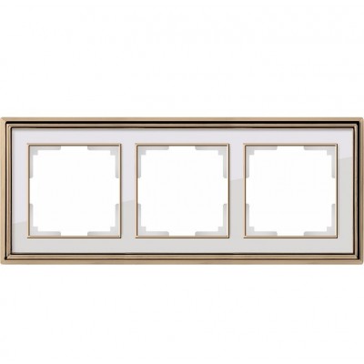 Рамка трехместная Werkel Palacio WL17-Frame-03 золото/белый