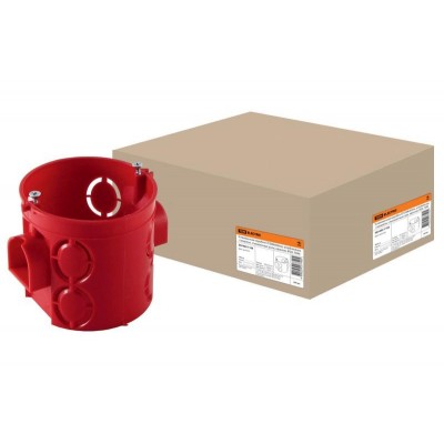 Коробка установочная TDM SQ1402-1106 СП 68х62 мм углубленная красная