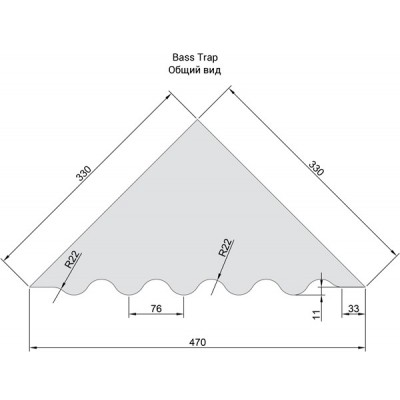 Панель звукоизоляционная Flexakustik Wave-Bass Trap серый графит 1000х330х330 мм
