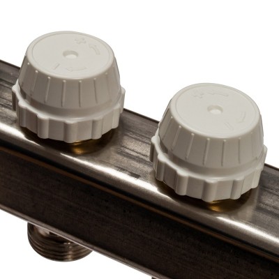 Коллектор распределительный Stout SMS 0927 000012 на 12 контуров с расходомерами с выпускным клапаном и сливом