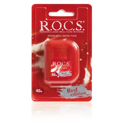 Зубная нить R.O.C.S. Red Edition крученая 40м