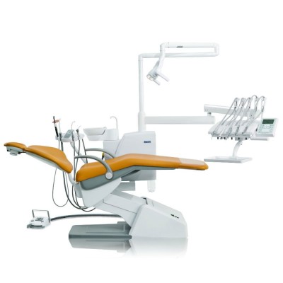 Стоматологическая установка Siger U200 верхняя подача, эжекторного типа, цвет соломенный